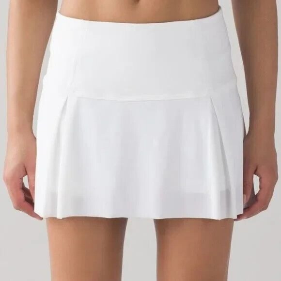 lululemon Dresses & Skirts - NWOT Lululemon White athletics Pleated Skort Skirt w Shorts LOST IN PACE 6 Reg